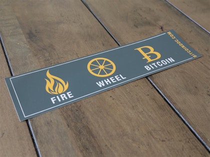 Fire, Wheel, Bitcoin Bumper Sticker