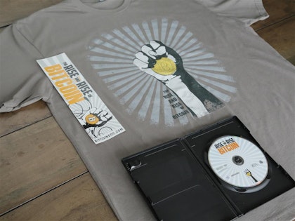 Bitcoin Fan-On-The-Go Bundle B: Blu-ray, T-Shirt, Bumper Sticker