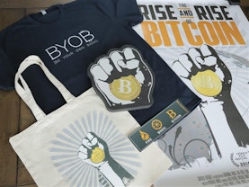 Bitcoin Mega Fan Bundle: Vimeo Download, T-Shirt, Movie Poster, Tote Bag, Bumper Sticker, Foam Fist