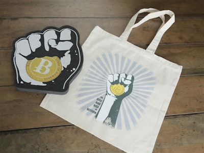 Bitcoin Accessories Bundle: Vimeo Download, Tote Bag, Foam Fist